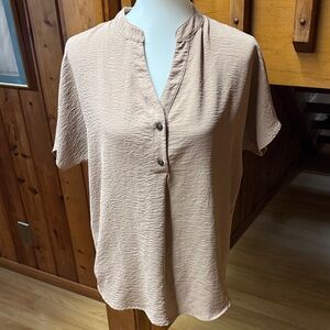 Elegant Tan Button Down Shirt for Women